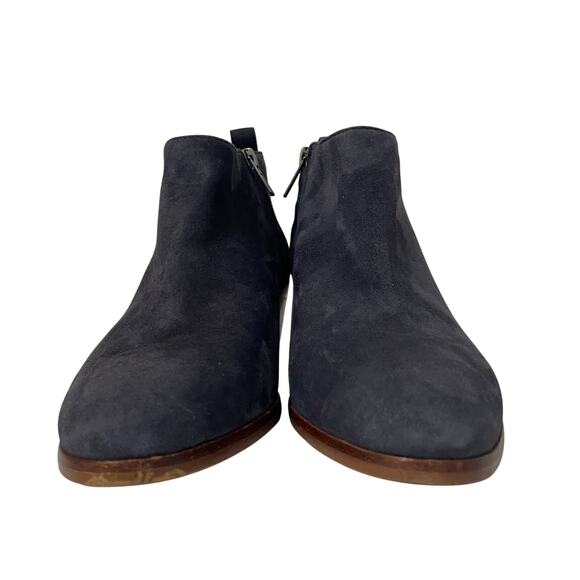 J. Crew Women's Navy Blue Suede Block Heel Ankle Booties Size 8 - Picture 5 of 14